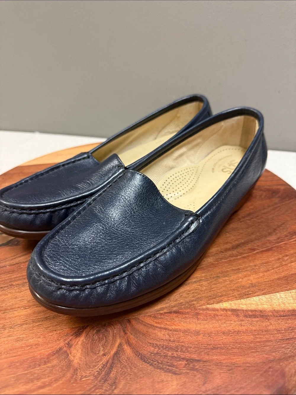 SAS Tripad Comfort Women’s 10 M Navy Blue Leather Loafers Made USA